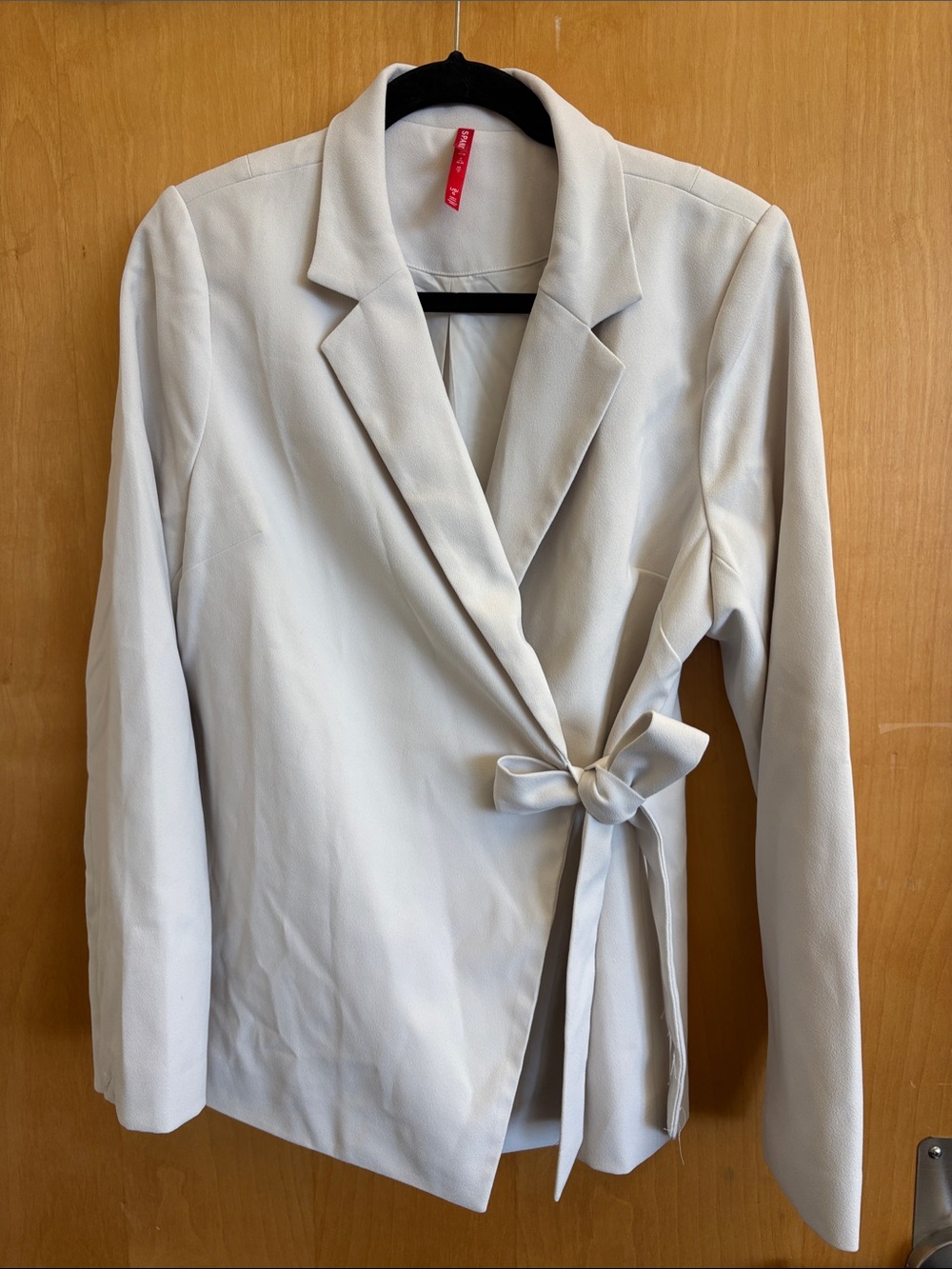 SPANX Cream Wrap Blazer with Side Tie